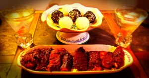 20150306_180510-1 salmon teriyaki with rice balls