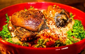 DSC_0013-1 stuffed baby eggplant plated